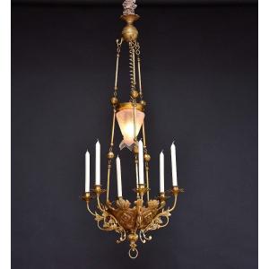 Lustre En Laiton et verre