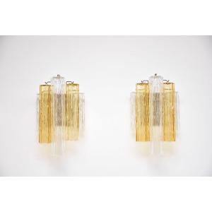 Pair Of Mid-century Murano Sconces