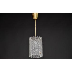 Mid-century Glass And Brass Lamp By Carl Fagerlund