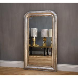 19th Century Louis Philippe Silver Leaf Mirror