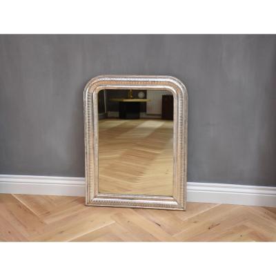 19th C.  Louis Philippe Mirror, Silver Leaf