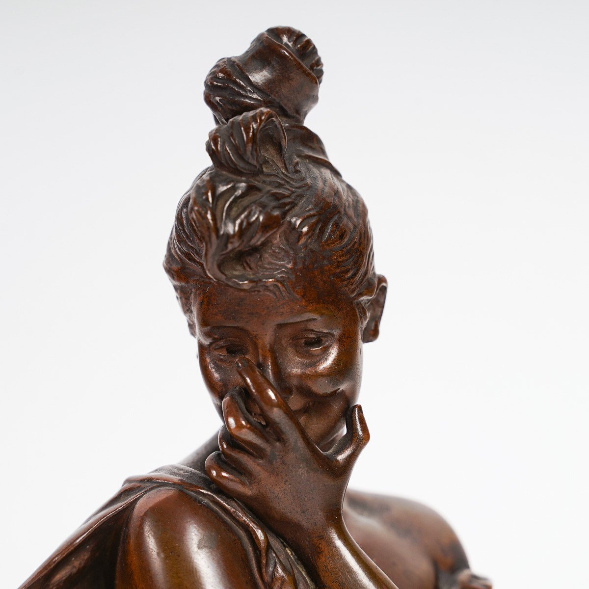 Georges Van Der Straeten (1856-1926) - Laughing, Malicious - Bronze Busts. Circa 1890.-photo-3