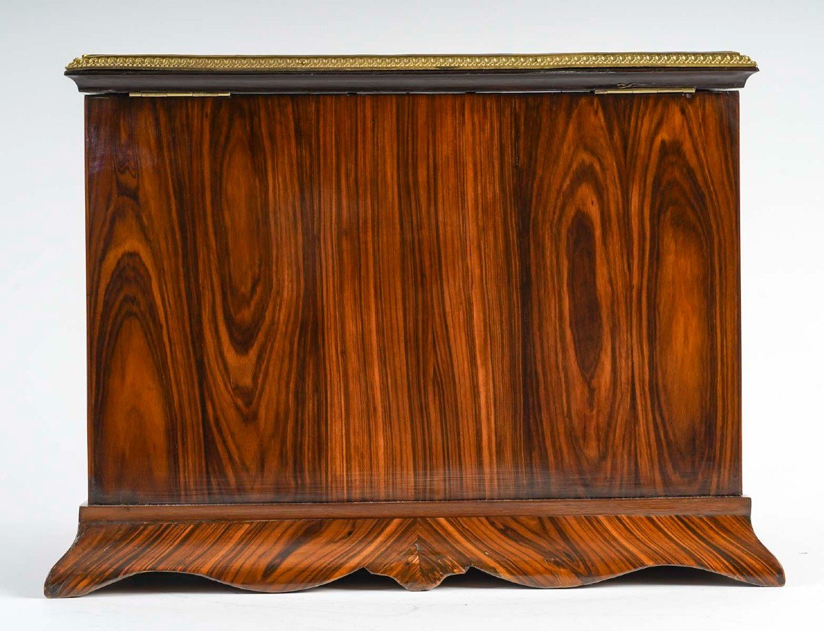  Harmonious Writing Box In Inlaid Rosewood And Thuja From The 19th Century.-photo-4