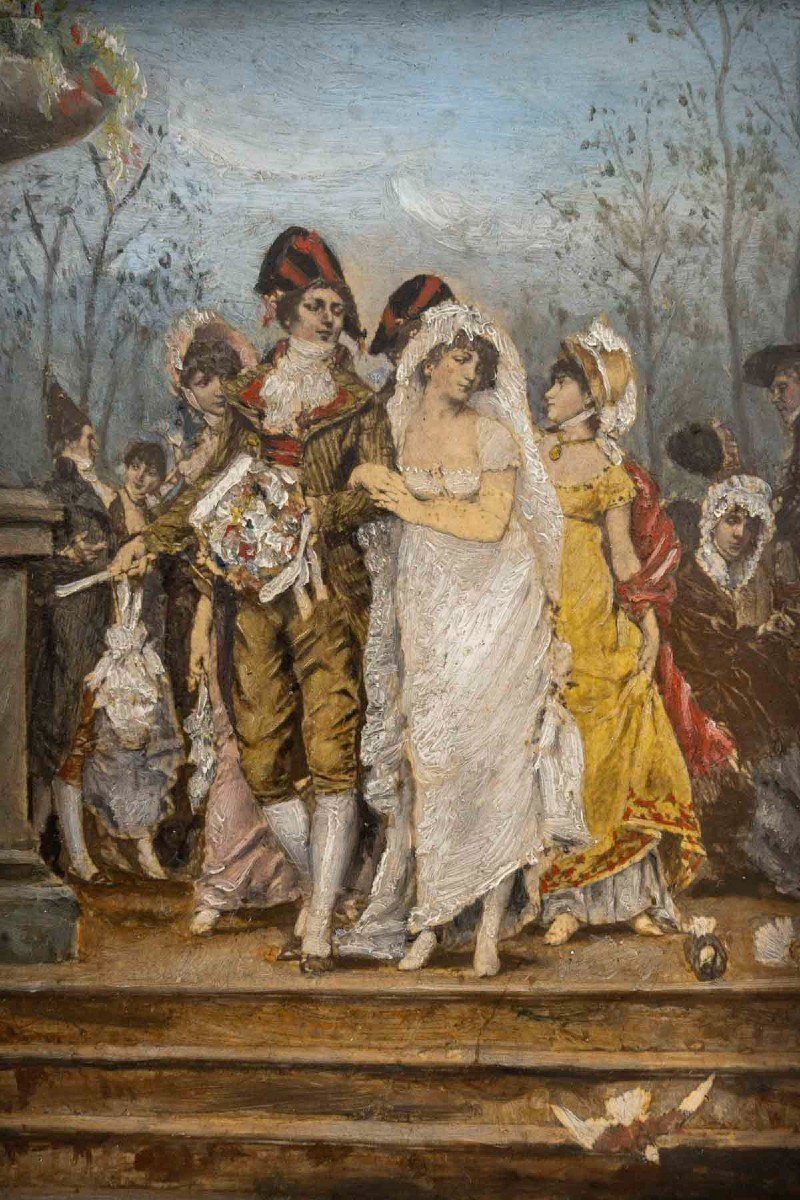 Kaemmerer (after) - Wedding And Baptism Under The Directory. 19th Century Paintings-photo-2