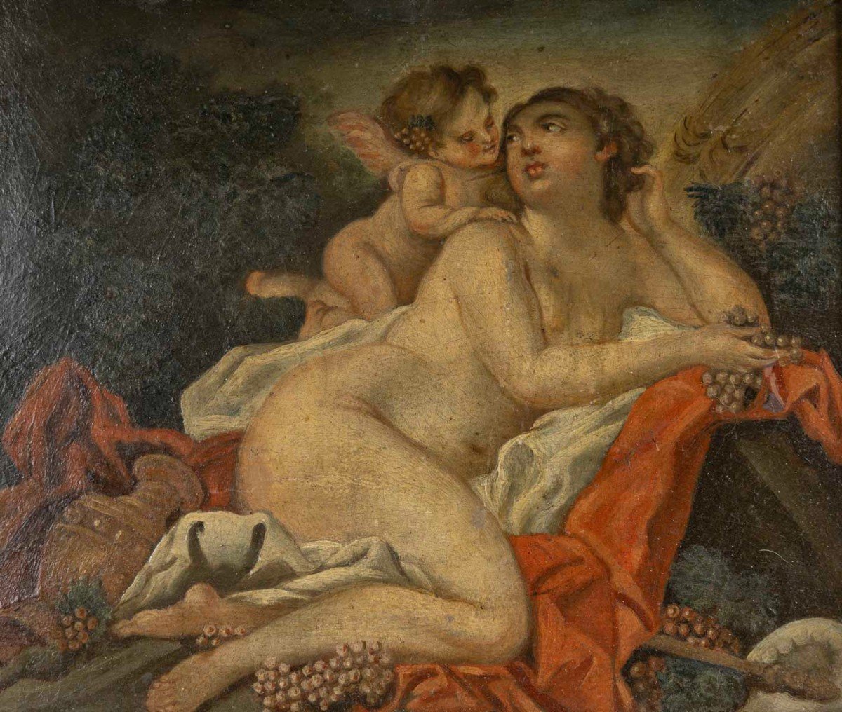 Bacchic Nymph And Putto, 1784. Painting Attributed To Caresme-photo-2