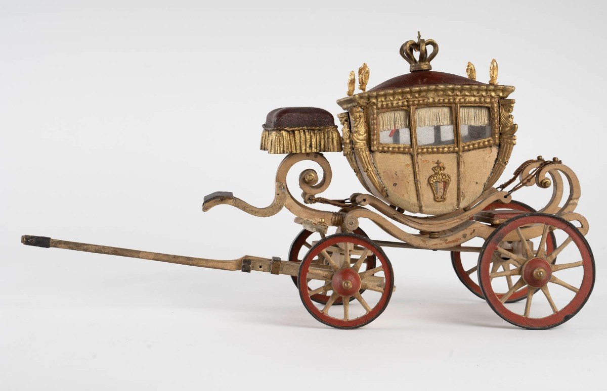 Rare Scale Model Of A Ceremonial Carriage From The End Of The 18th-beginning Of The 19th Century-photo-2