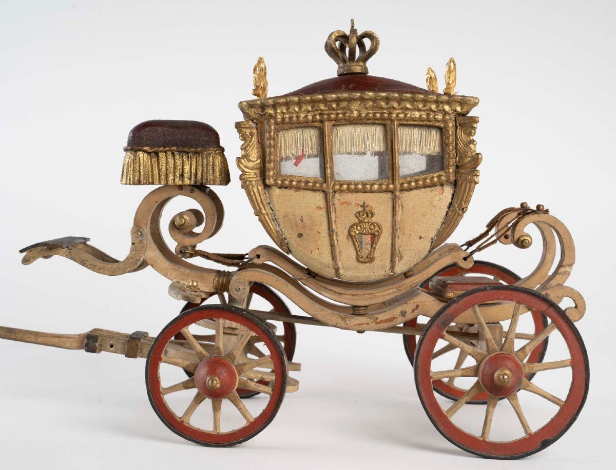 Rare Scale Model Of A Ceremonial Carriage From The End Of The 18th-beginning Of The 19th Century-photo-3