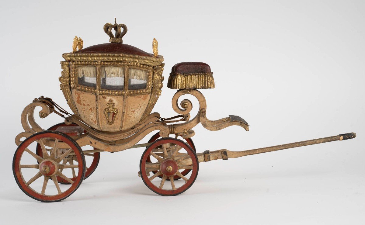 Rare Scale Model Of A Ceremonial Carriage From The End Of The 18th-beginning Of The 19th Century-photo-2