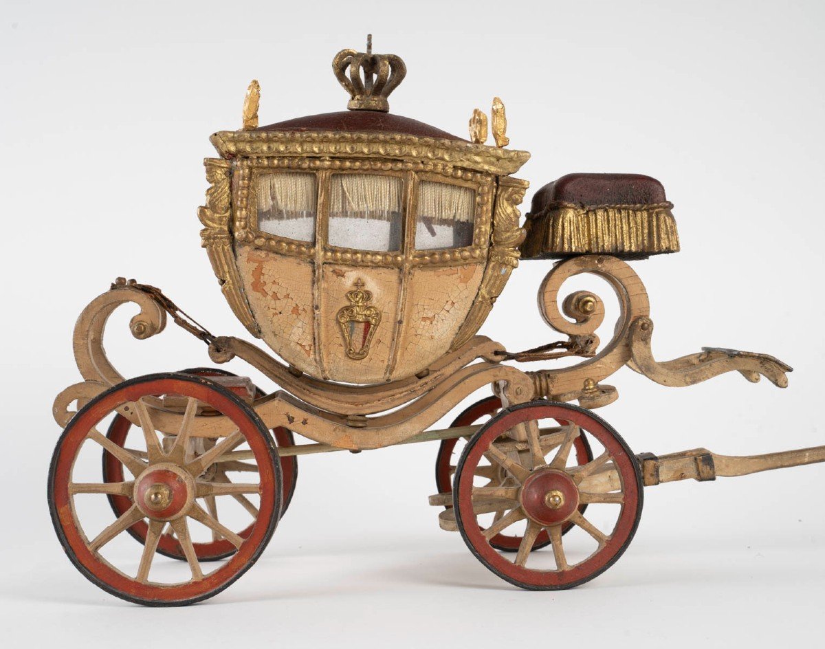 Rare Scale Model Of A Ceremonial Carriage From The End Of The 18th-beginning Of The 19th Century-photo-3