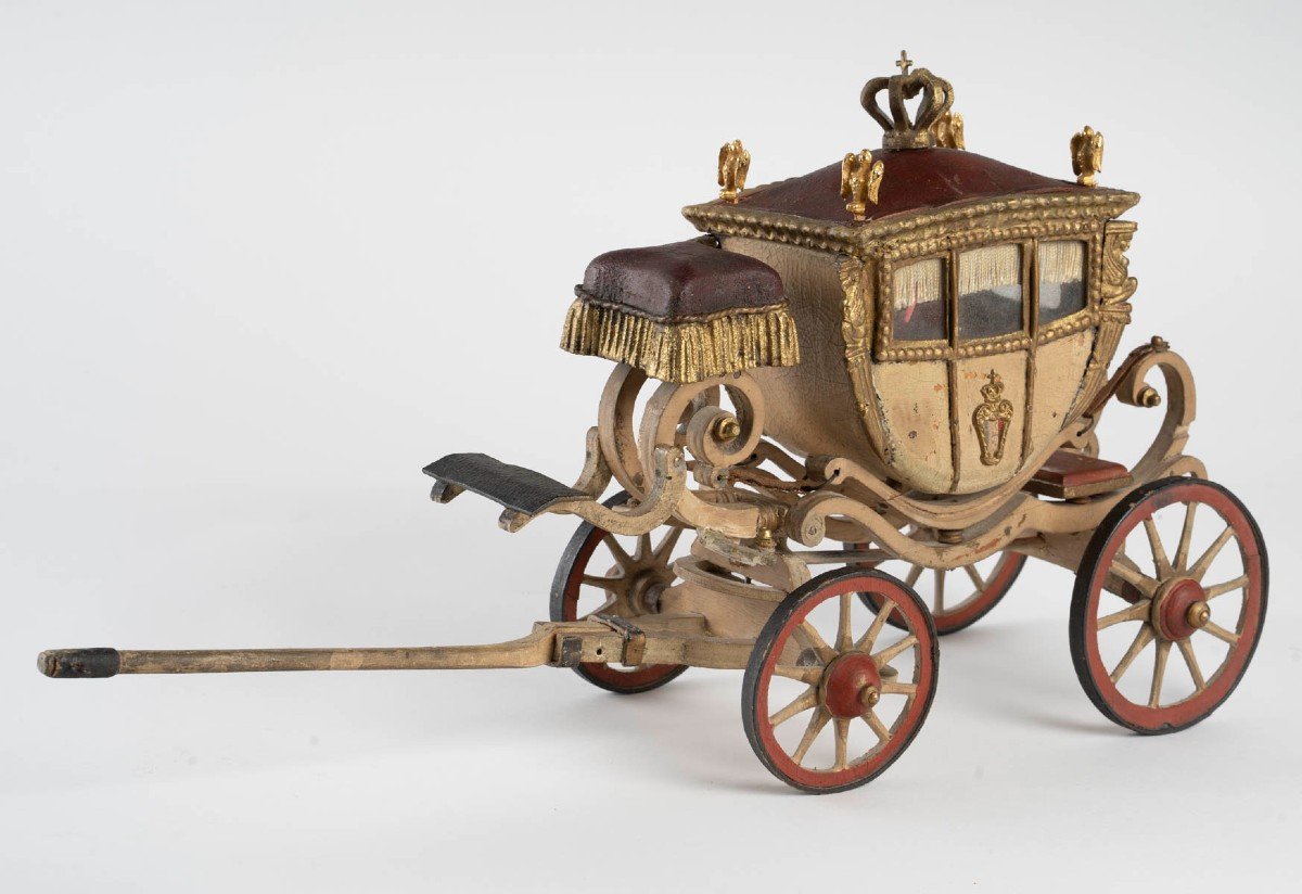 Rare Scale Model Of A Ceremonial Carriage From The End Of The 18th-beginning Of The 19th Century