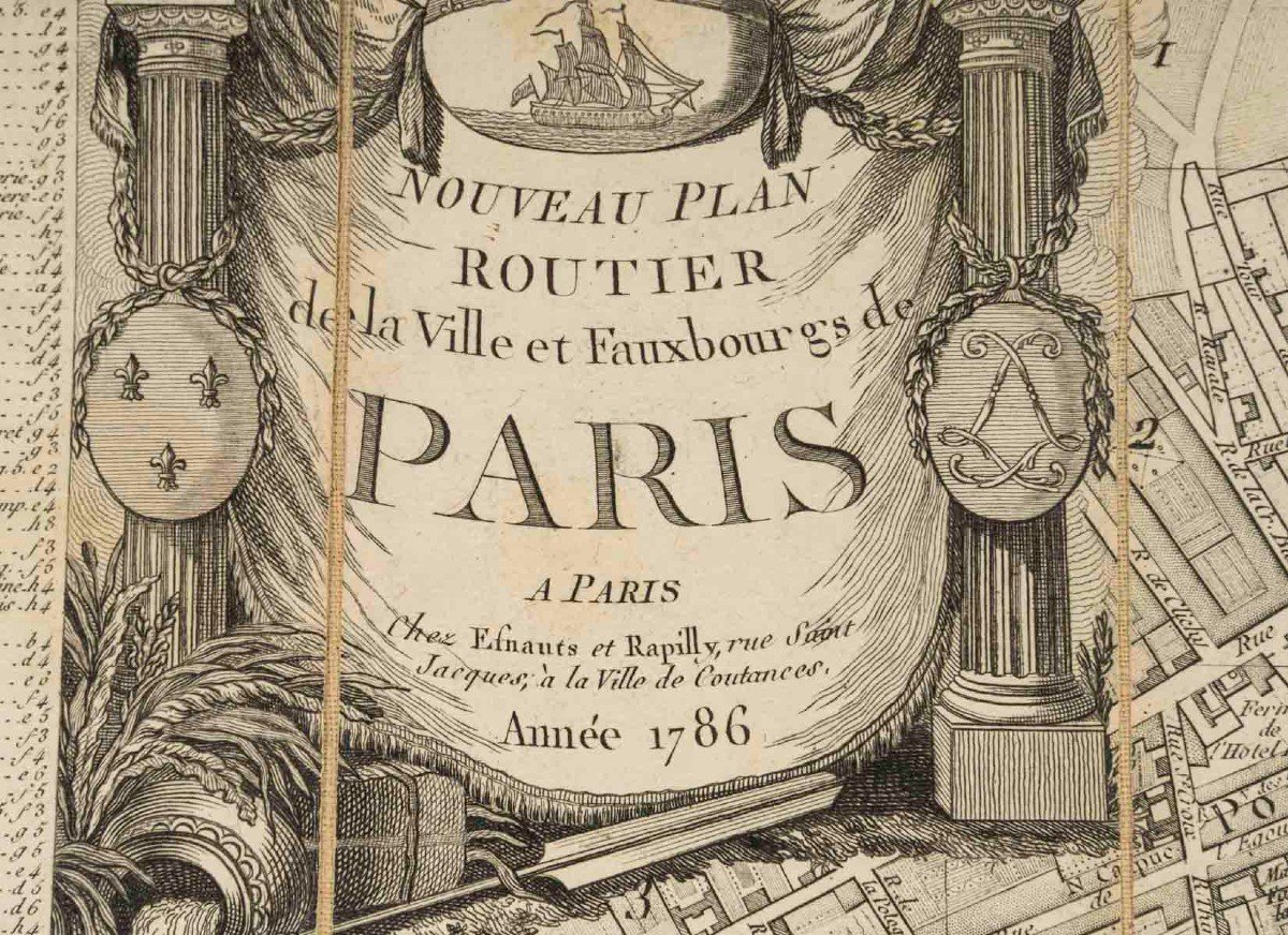 Esnault § Rapilly, à Paris- Plan Routier De Paris d'Epoque Louis XVI, 1786-photo-3