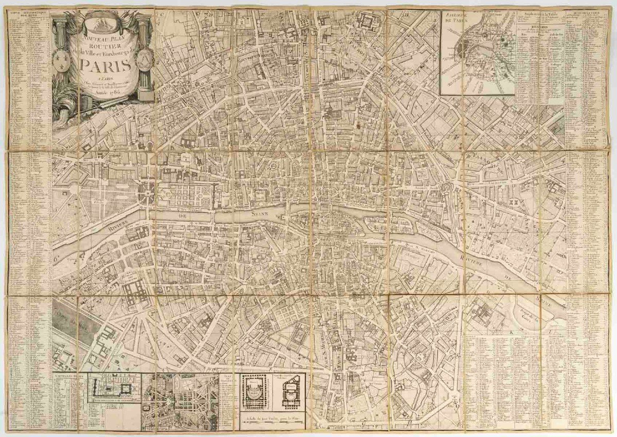 Esnault § Rapilly, à Paris- Plan Routier De Paris d'Epoque Louis XVI, 1786