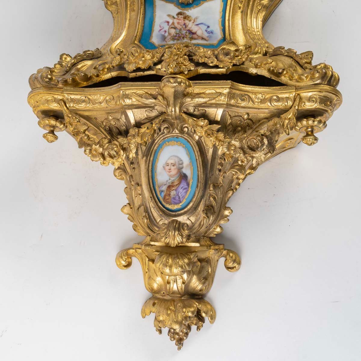 Carte  d'Applique Epoque Napoléon III En Bronze Doré Et Porcelaine Au Couple Royal. Circa 1860-photo-2