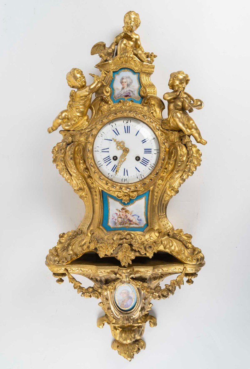 Carte  d'Applique Epoque Napoléon III En Bronze Doré Et Porcelaine Au Couple Royal. Circa 1860