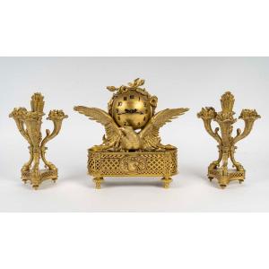 Mottheau, In Paris - Gilt Bronze Fireplace Set Known As "au Treillage", Circa 1890