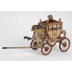 Rare Scale Model Of A Ceremonial Carriage From The End Of The 18th-beginning Of The 19th Century