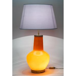 Lampe d'Ambiance En Verre Orange. Circa 1960