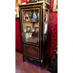 Collector's Showcase From Napoleon III In Boulle Marquetry