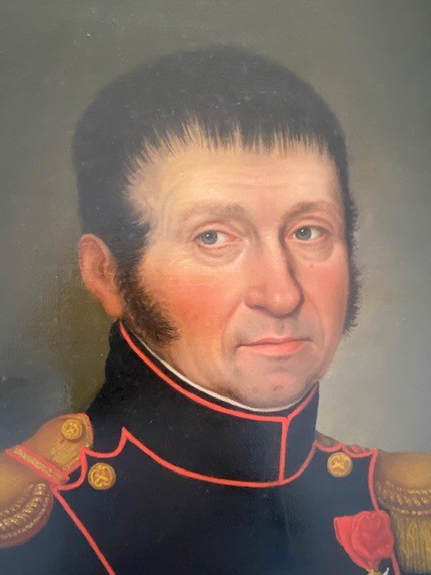 Portrait Of Officer Mr Penet, Captain Of Artillery, Oil On Canvas-photo-3