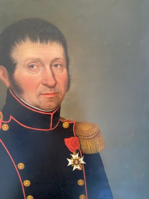 Portrait d'Officier Mr Penet, Capitaine d'Artillerie, Huile Sur Toile-photo-4