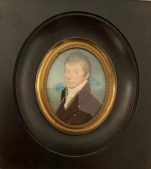 Miniature, Portrait d'Homme époque Empire-photo-4