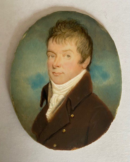 Miniature, Portrait d'Homme époque Empire