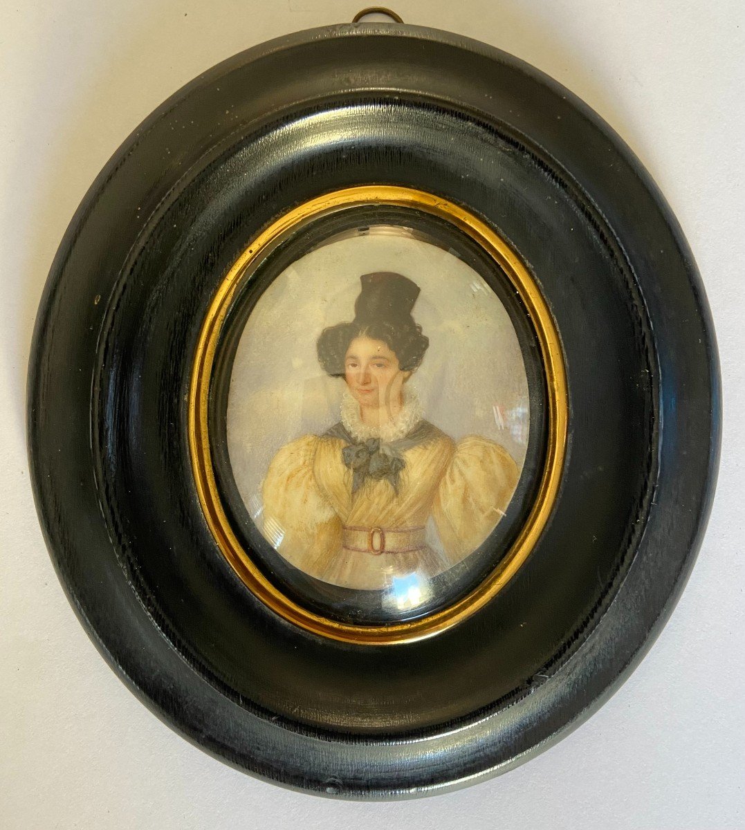 Miniature, Portrait De La Vicomtesse De Courseulles De Barbeville, XIXème Siècle