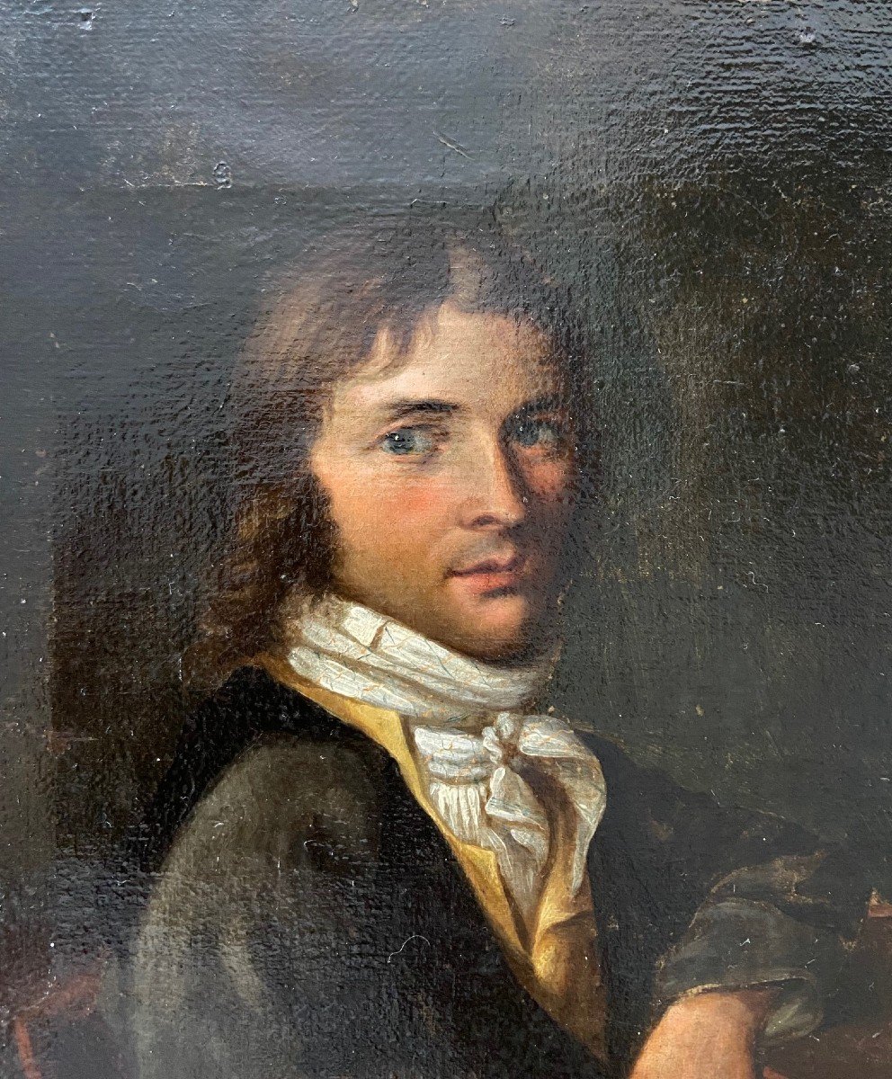 Portrait d'Homme époque Empire, Huile Sur Toile-photo-3