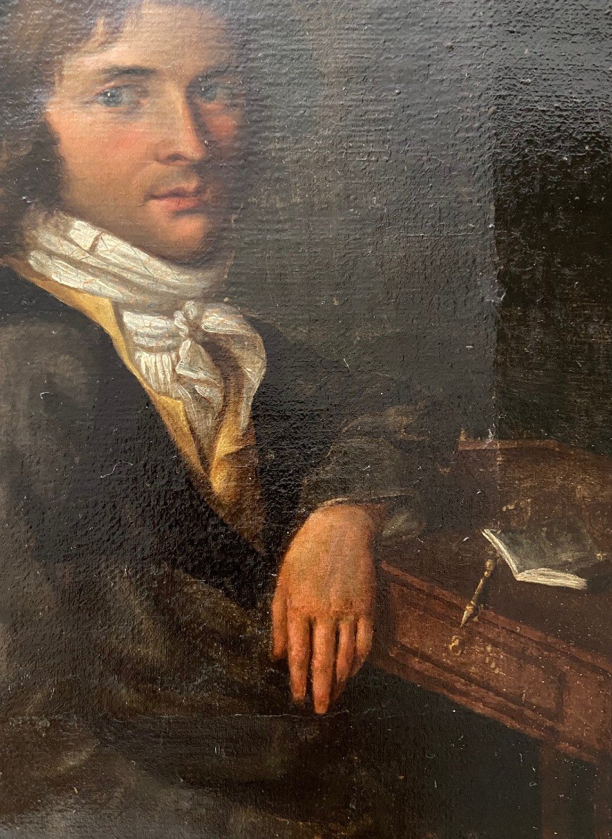 Portrait d'Homme époque Empire, Huile Sur Toile-photo-1