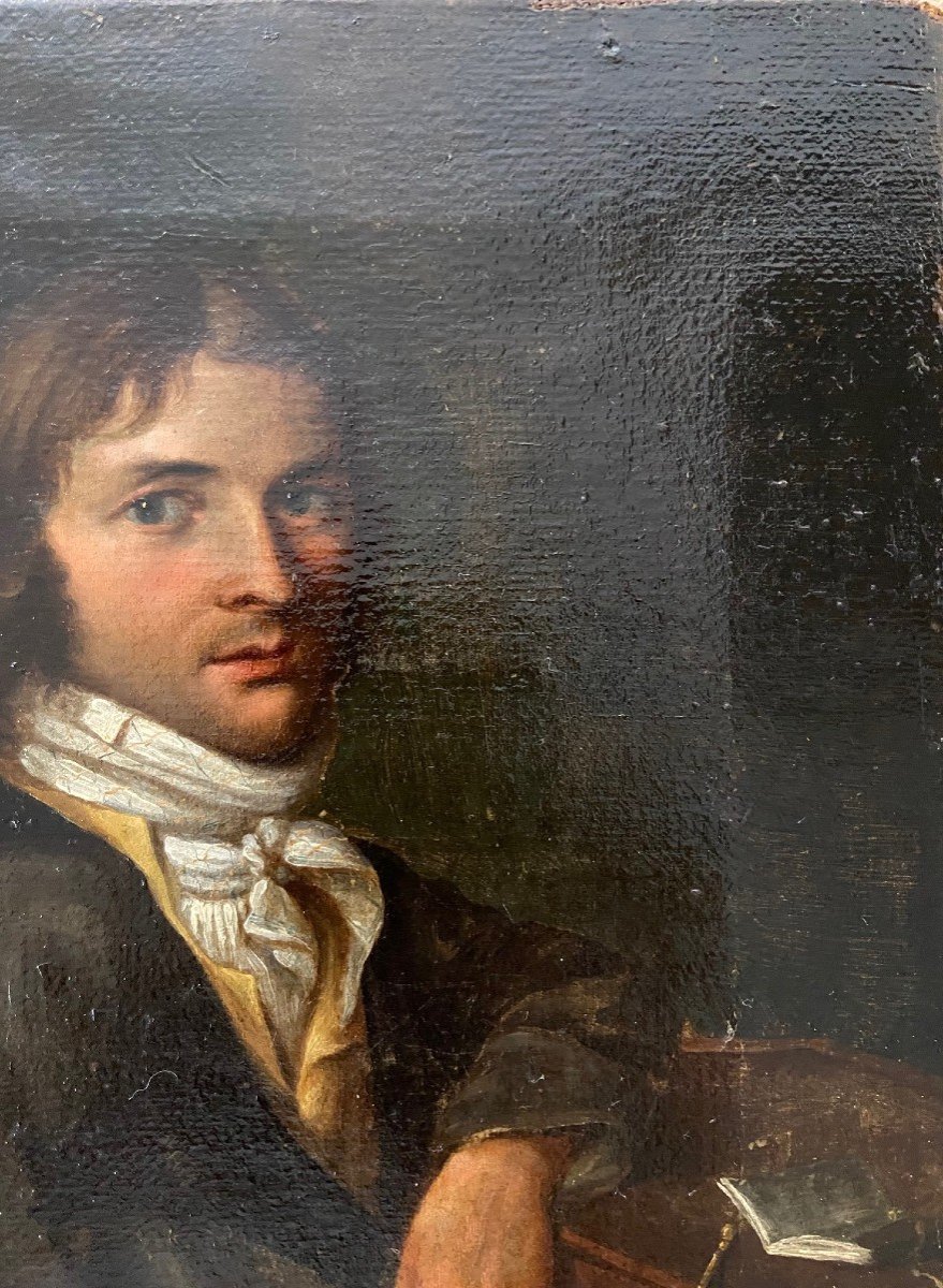 Portrait d'Homme époque Empire, Huile Sur Toile-photo-2