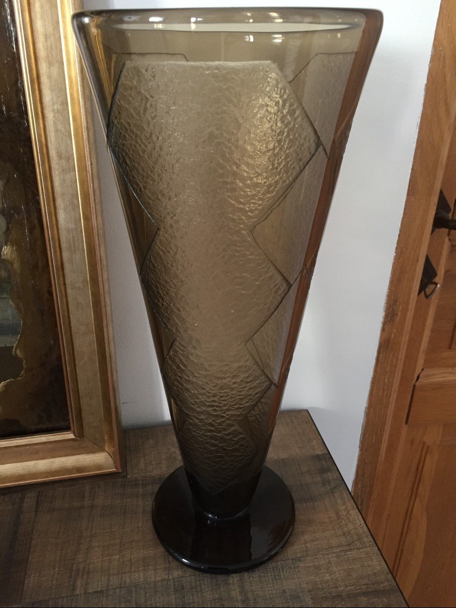 Grand Vase Schneider Art Déco, Vers 1930-photo-3