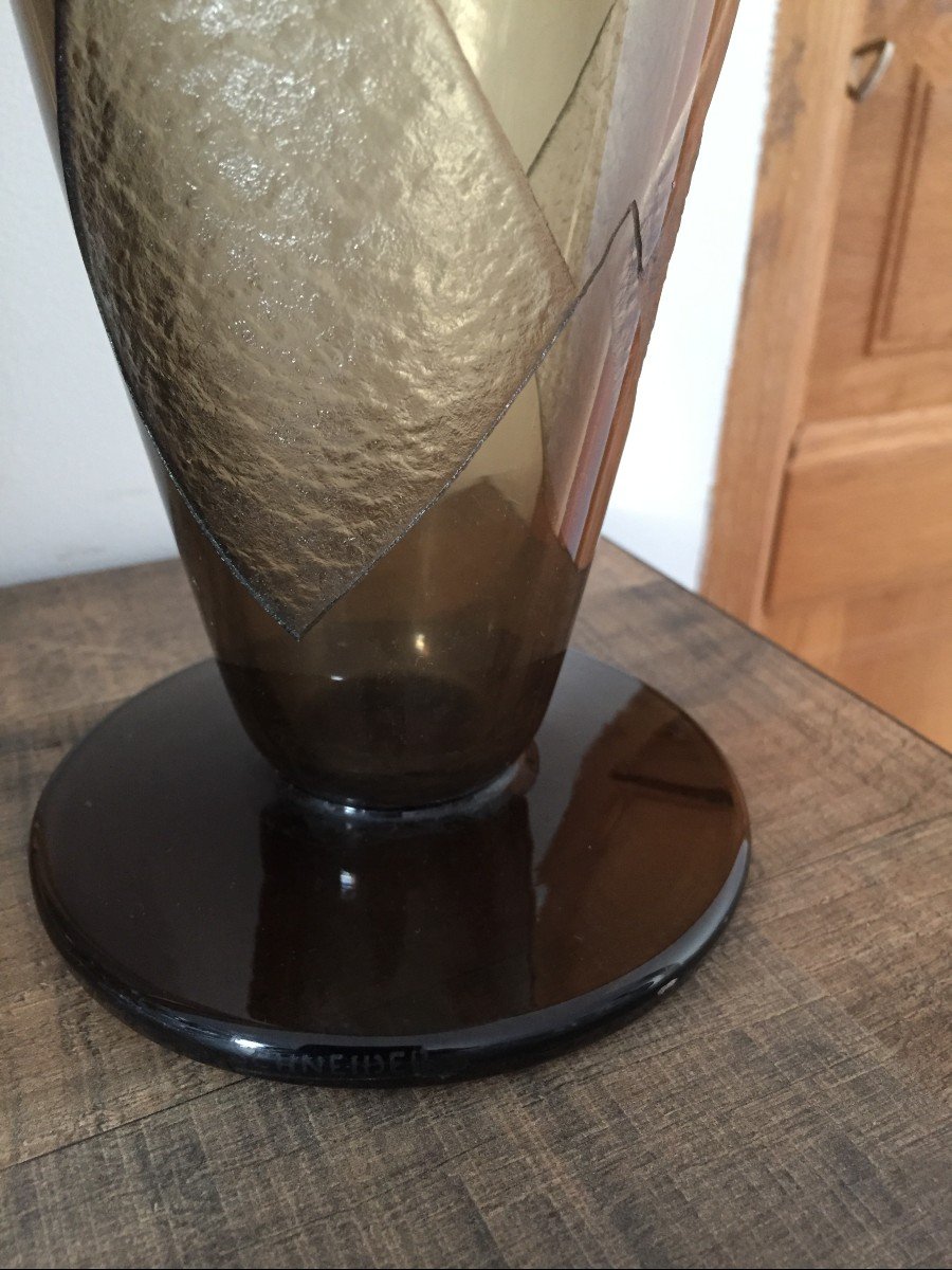 Large Schneider Art Deco Vase, Circa 1930-photo-4