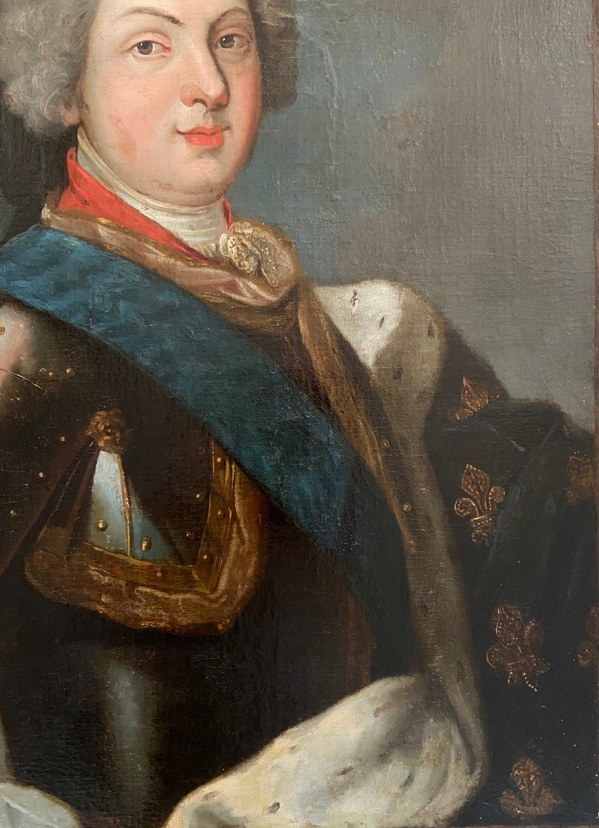 Portrait De Louis De France XVIIIème, Dauphin De France, Huile Sur Toile-photo-1