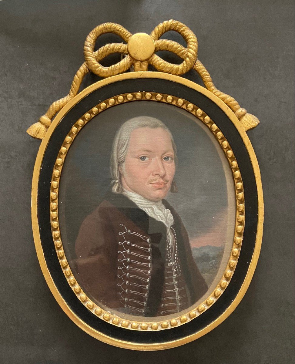 Portrait d'Officier Des Hussards, Fin XVIIIème Siècle, Huile Sur Toile