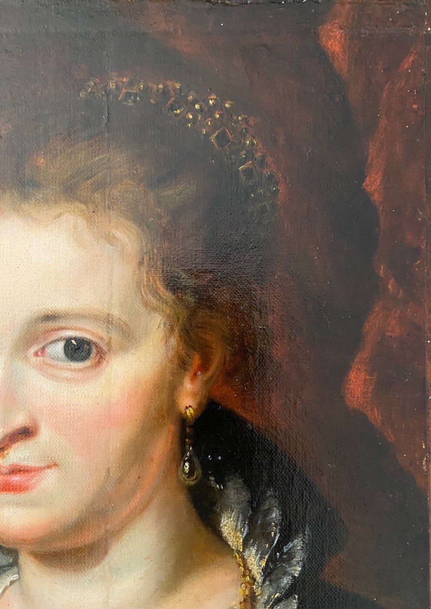 Portrait Of Suzanne Fourment, Oil On Canvas Mounted On Panel, 18th Century-photo-4