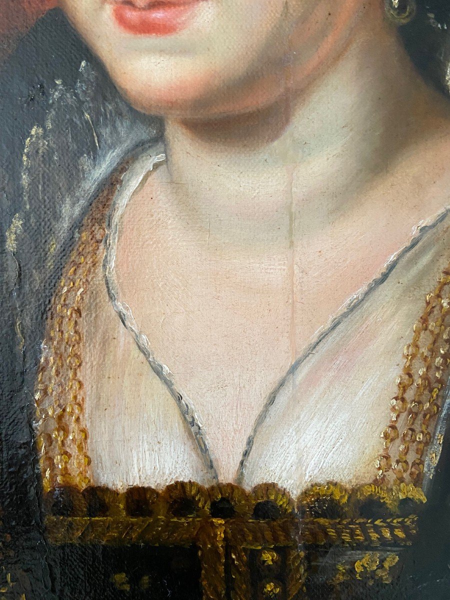 Portrait De Suzanne Fourment, Huile Sur Toile Marouflée Sur Panneau, XVIIIème Siècle-photo-6