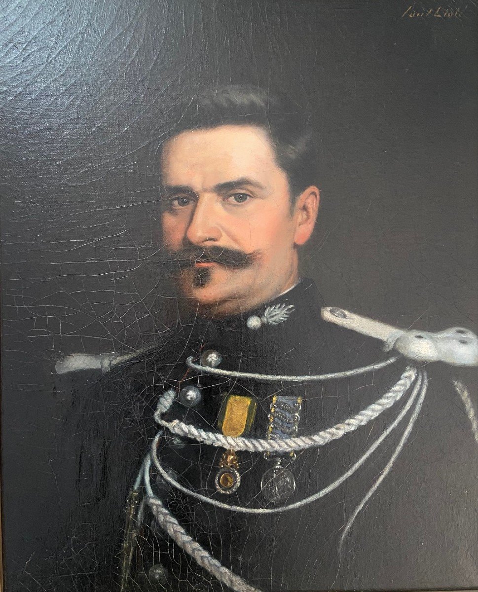 Portrait Of A Gendarme Officer, Signed Paul Lioté, Oil On Canvas, 19th Century