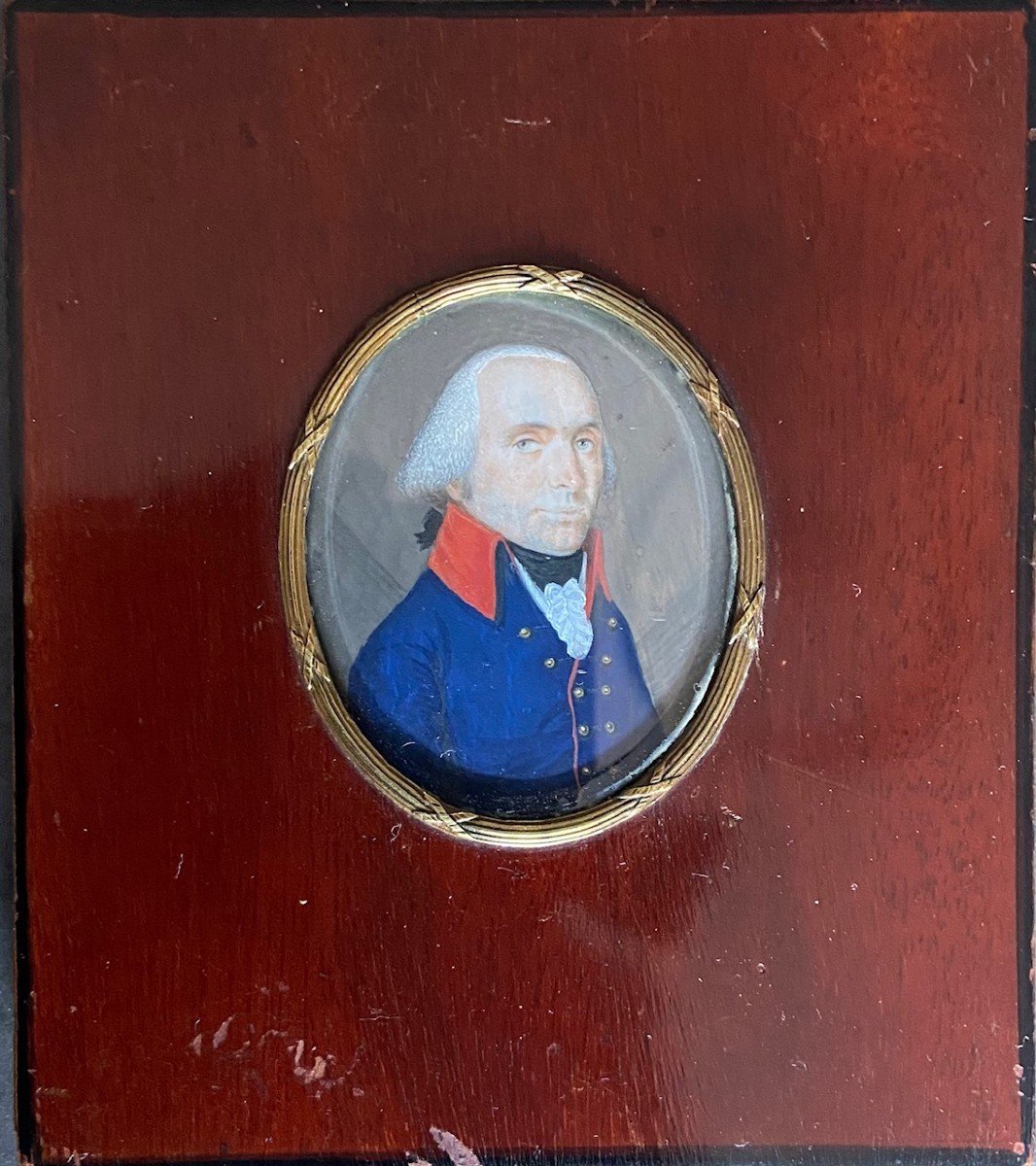 Miniature Sur Ivoire, Portrait d'Officier, Fin XVIIIème Début XIXème Siècle