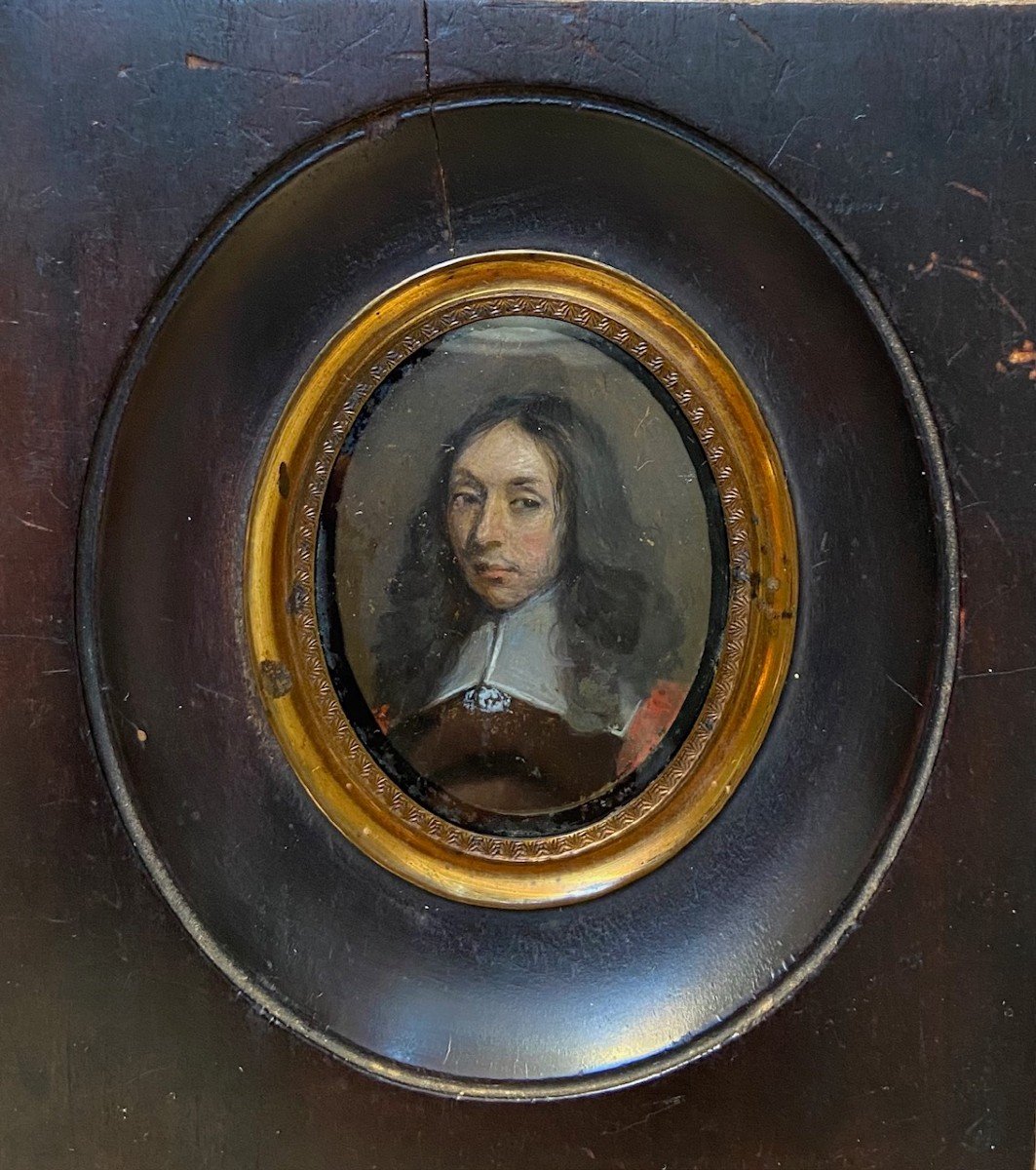 Miniature Sur Cuivre Fin XVIIème Début XVIIIème Siècle, Portrait De Prévot