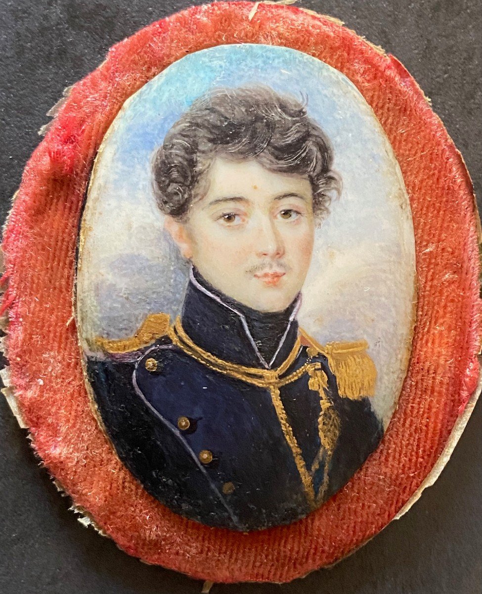 Miniature Sur Ivoire, Portrait Du Baron l'Huillier, Officier Aide De Camp, XIXème-photo-2