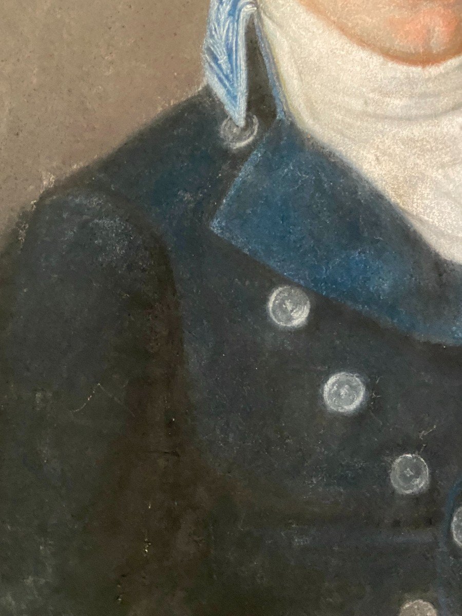 Portrait d'un commissaire de guerre, 1er Empire, Pastel -photo-4