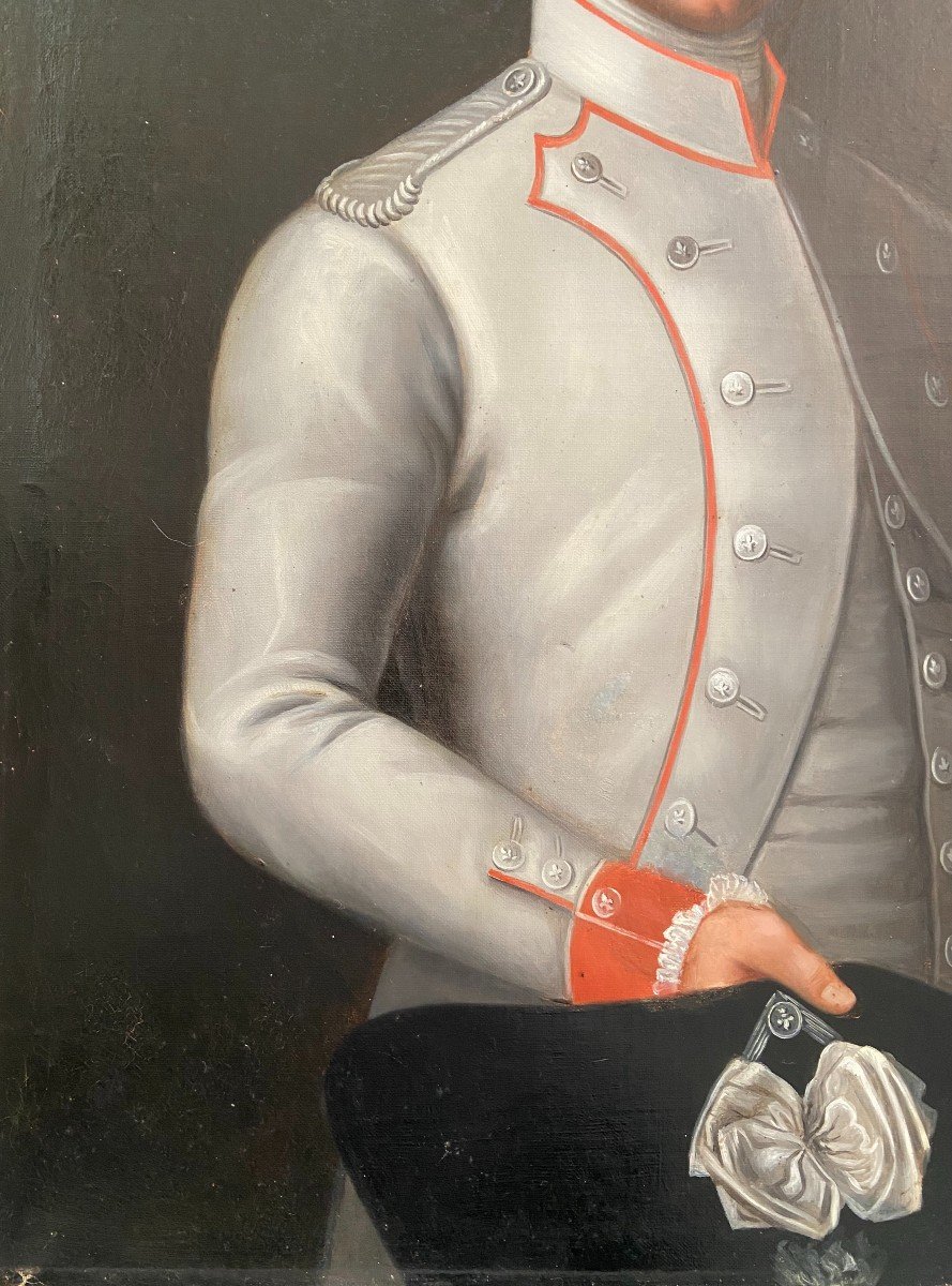 Portrait Du Chevalier d'Orcet, Capitaine Au Régiment De Beaujolais Sous Louis XVI-photo-2