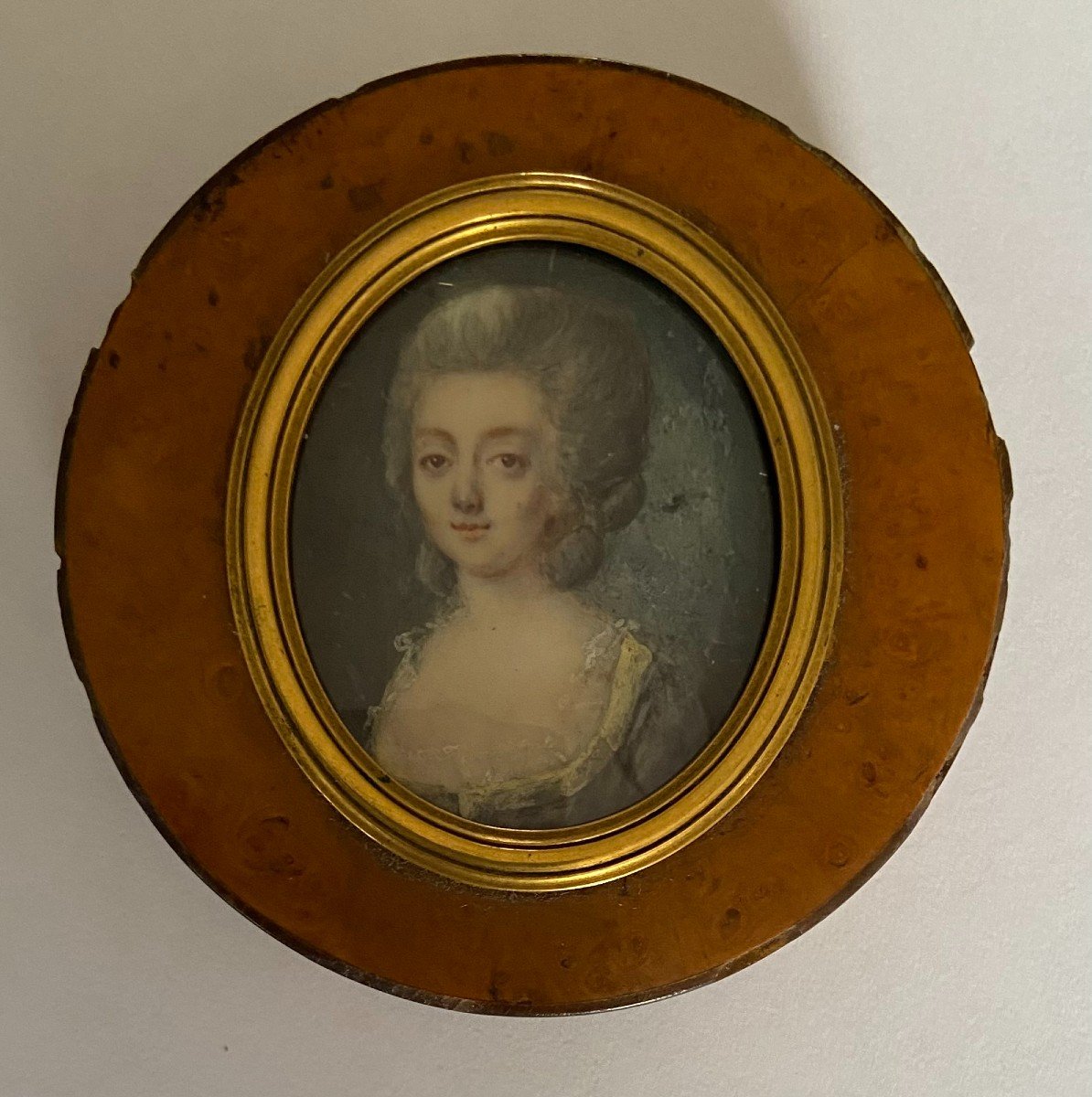 Presumed Portrait Of The Marquise De Boufflers, Miniature On Ivory, 18th Century-photo-2