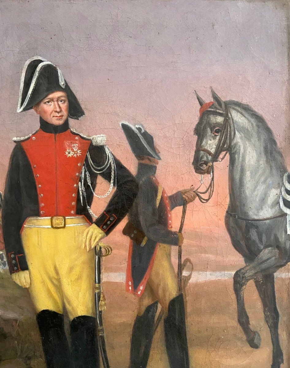 Portrait d'Officier Gendarme Vers 1816, Huile Sur Toile-photo-4