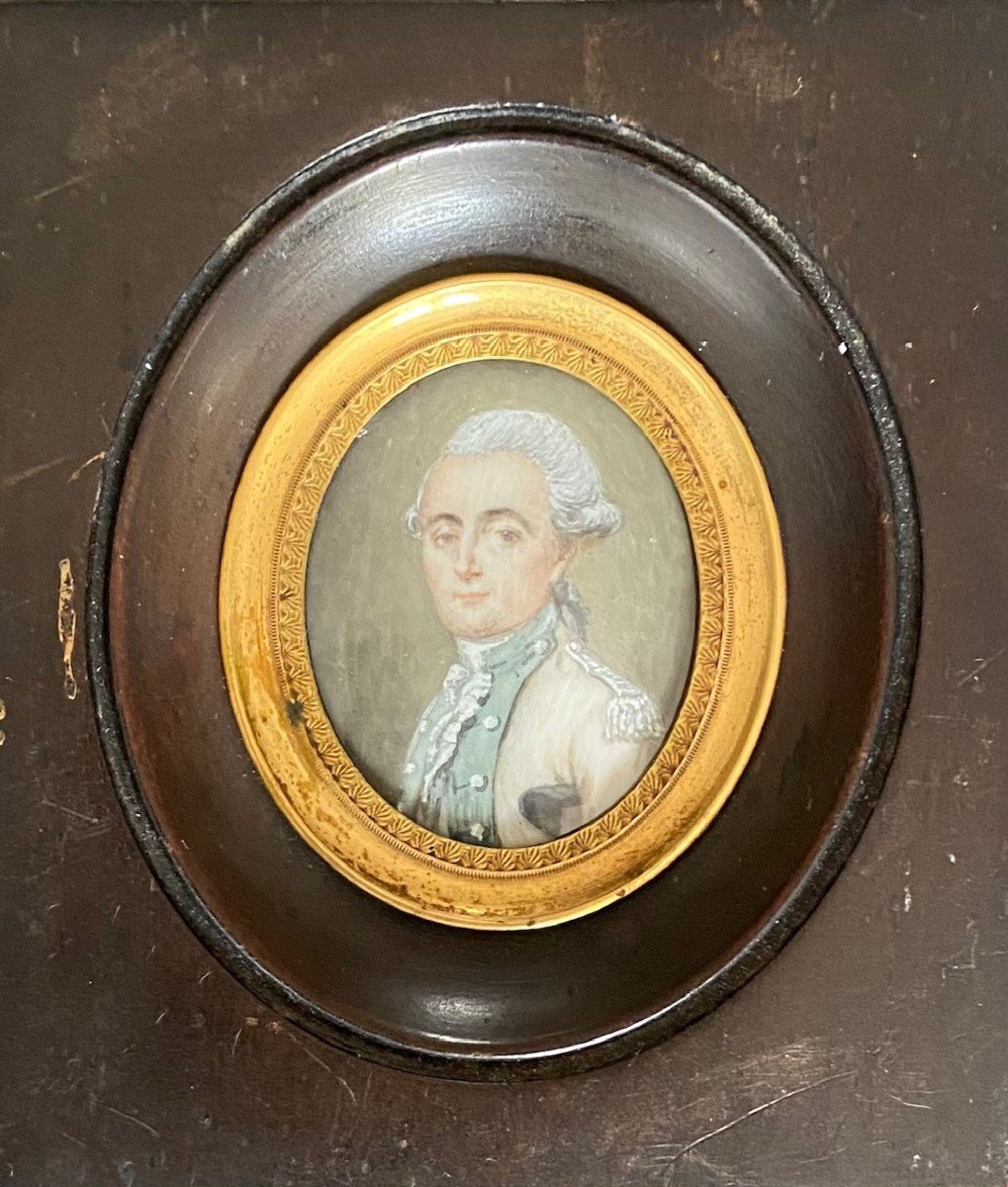 Miniature, Portrait Of An Infantry Officer, Louis XVI Period