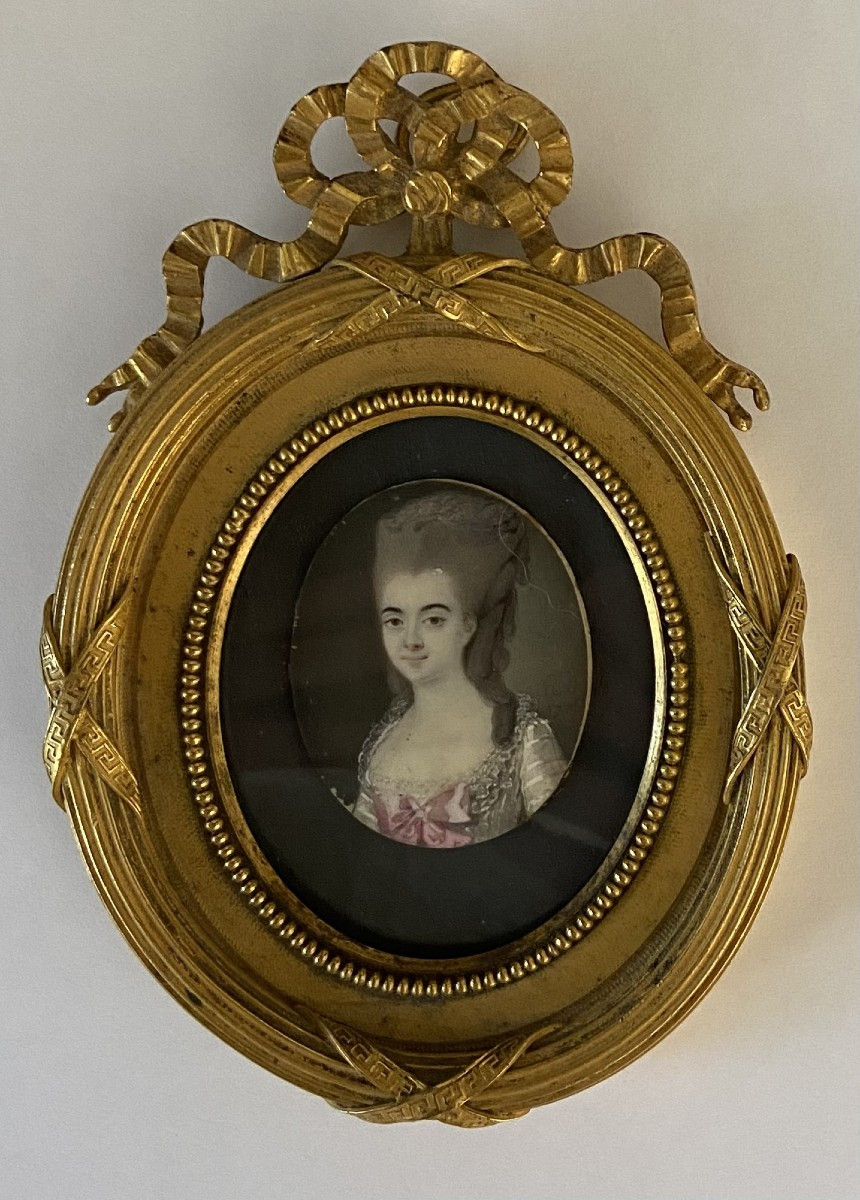 Desbuissons François-hippolyte, Miniature Sur Ivoire, Portrait De Dame Daté 1776