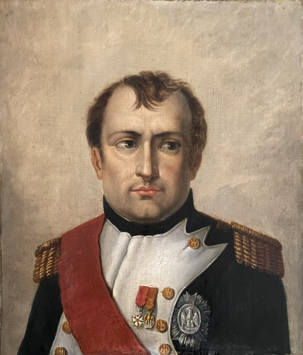 Portrait Of Napoleon Bonaparte, Oil On Canvas, Early 19th Century-photo-2