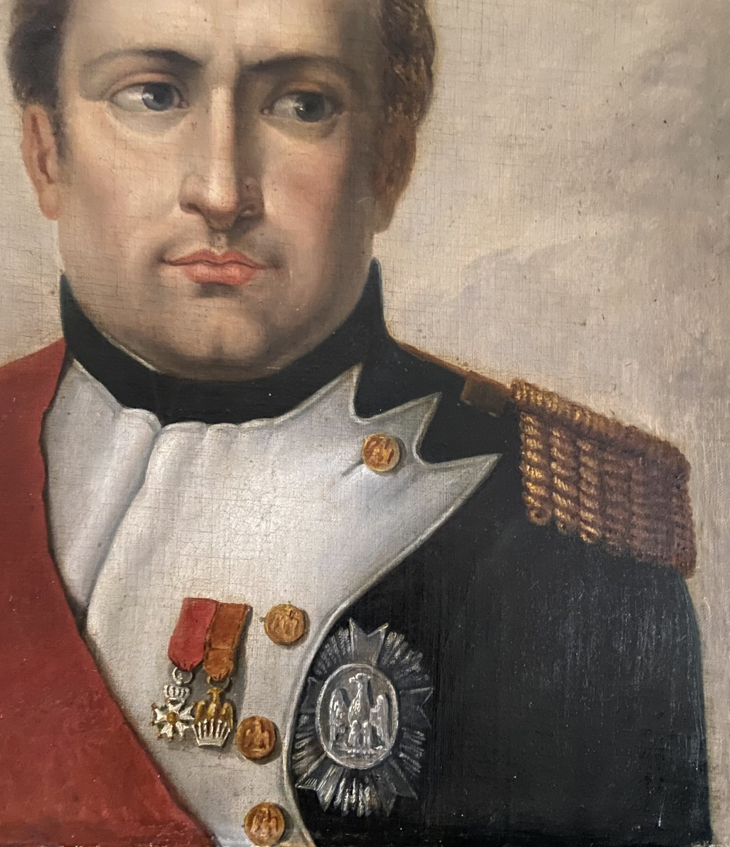 Portrait Of Napoleon Bonaparte, Oil On Canvas, Early 19th Century-photo-3