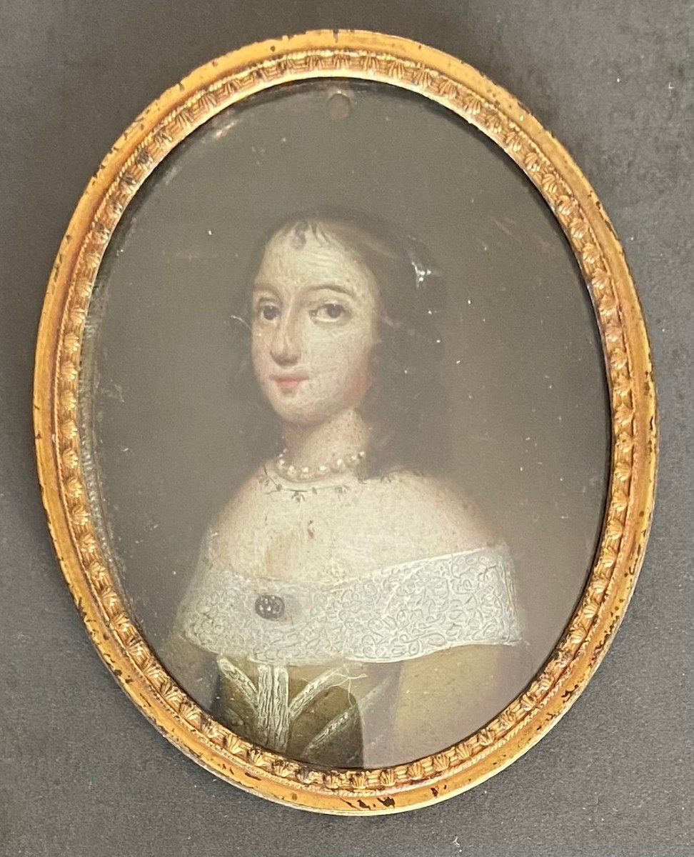 17th Century Copper Miniature, Presumed Portrait Of Ninon De Lenclos