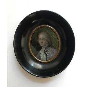 Portrait Of An Officer - Miniature On Copper - 18th Century French School